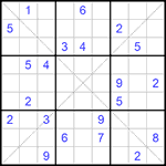 Судоку Х 9х9 #274 трудный