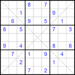 Судоку Х 9х9 #276 трудный
