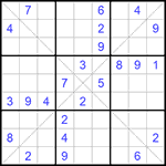 Судоку Х 9х9 #277 трудный