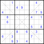 Судоку Х 9х9 #278 трудный