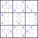 Судоку Х 9х9 #279 трудный