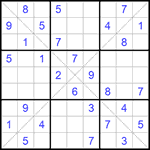 Судоку Х 9х9 #281 трудный