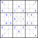 Судоку Х 9х9 #282 трудный