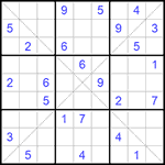 Судоку Х 9х9 #283 трудный