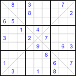 Судоку Х 9х9 #284 трудный