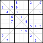 Судоку Х 9х9 #285 трудный