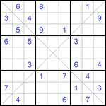 Судоку Х 9х9 #289 трудный