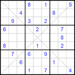 Судоку Х 9х9 #290 трудный