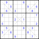 Судоку Х 9х9 #292 трудный