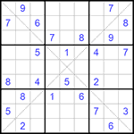 Судоку Х 9х9 #293 трудный