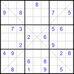 Судоку Х 9х9 #294 трудный