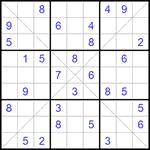 Судоку Х 9х9 #295 трудный