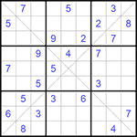 Судоку Х 9х9 #296 трудный