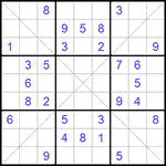 Судоку Х 9х9 #297 трудный