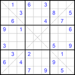 Судоку Х 9х9 #299 трудный