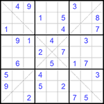 Судоку Х 9х9 #300 трудный