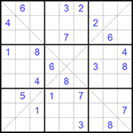 Судоку Х 9х9 #261 очень трудный