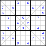 Судоку Х 9х9 #265 очень трудный