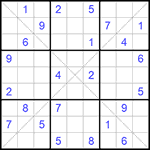 Судоку Х 9х9 #269 очень трудный