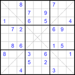 Судоку Х 9х9 #270 очень трудный