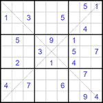 Судоку Х 9х9 #271 очень трудный