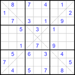 Судоку Х 9х9 #281 очень трудный