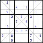 Судоку Х 9х9 #282 очень трудный