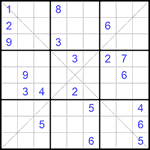 Судоку Х 9х9 #284 очень трудный