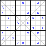 Судоку Х 9х9 #285 очень трудный