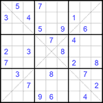 Судоку Х 9х9 #286 очень трудный