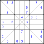 Судоку Х 9х9 #288 очень трудный