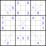 Судоку Х 9х9 #289 очень трудный