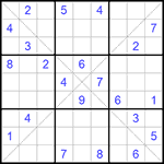 Судоку Х 9х9 #295 очень трудный
