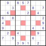 Судоку-астериск 9х9 #14 средний Судоку-астериск 9х9 #14 средний
