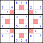 Судоку-астериск 9х9 #19 средний Судоку-астериск 9х9 #19 средний