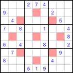 Судоку-астериск 9х9 #2 трудный Судоку-астериск 9х9 #2 трудный