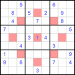 Судоку-астериск 9х9 #8 трудный Судоку-астериск 9х9 #8 трудный