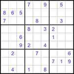 Судоку 9х9 #1131 трудный