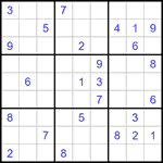 Судоку 9х9 #1134 трудный