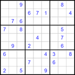 Судоку 9х9 #1136 трудный