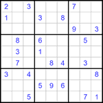 Судоку 9х9 #1140 трудный