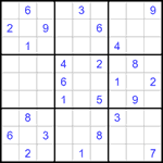 Судоку 9х9 #1141 трудный