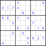 Судоку 9х9 #1148 трудный