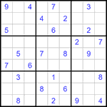 Судоку 9х9 #1150 трудный