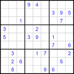 Судоку 9х9 #1164 трудный