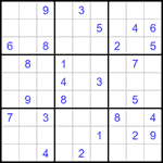 Судоку 9х9 #1126 очень трудный