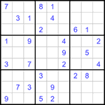 Судоку 9х9 #1128 очень трудный