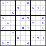 Судоку 9х9 #1131 очень трудный