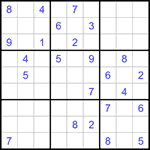 Судоку 9х9 #1132 очень трудный