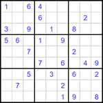 Судоку 9х9 #1145 очень трудный